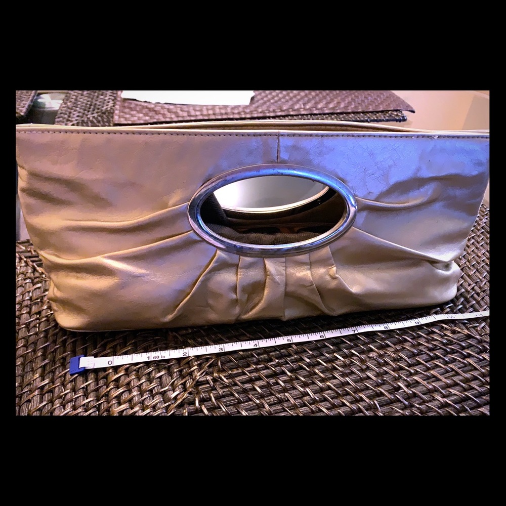 Metallic gold clutch bag